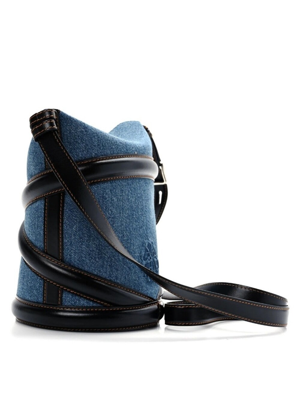 ALEXANDER McQUEEN Denim & Calfskin The Curve Small Shoulder| Crossbody - Picture 7 of 9